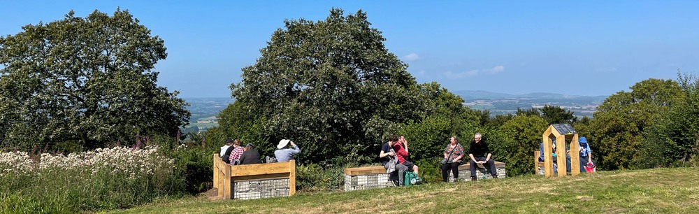 Stones removed from the monument repurposed as seat bases