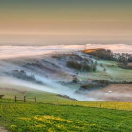 St Catherine's Down sea mist, Isle of Wight St Catherine's Down sea mist, Isle of Wight