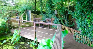 One of pond seating areas