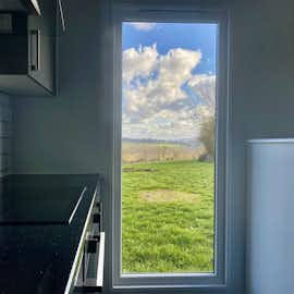 Open plan living space: Stunning views from the galley kitchen  Open plan living space: Stunning views from the galley kitchen