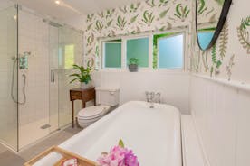 Babblebrook - The family bathroom has a free standing bath and a separate shower