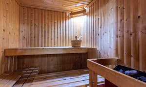 Relaxing time in sauna room in Fairlea Grange large staycations with family and friends self catering accommodation Monmouthshire www.bhhl.co.uk   