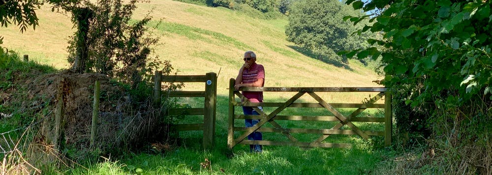 Walking to the pub in the countryside