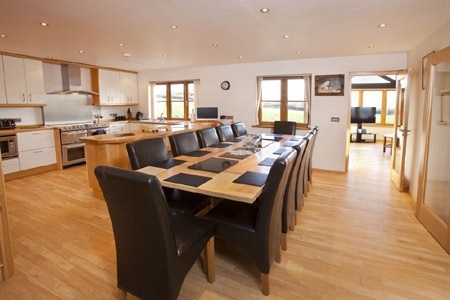 spacious dining room for twelve