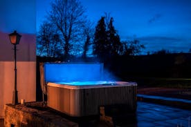 Hot Tub great for relaxing in day or night at Monnow Valley Studios Night large self catering accommodation Monmouthshire www.bhhl.co.uk