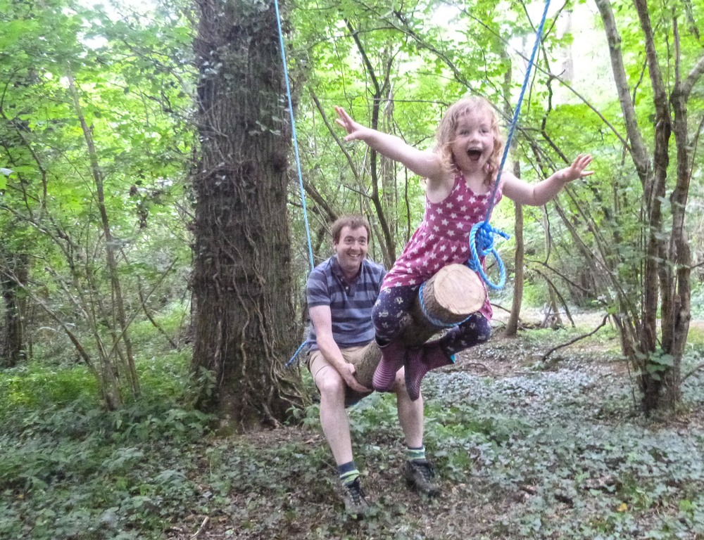 Fun on the log swings