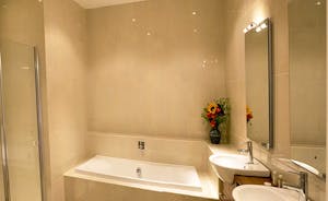 The Old Rectory - The Billington en suite bathroom - with a bath and a separate shower