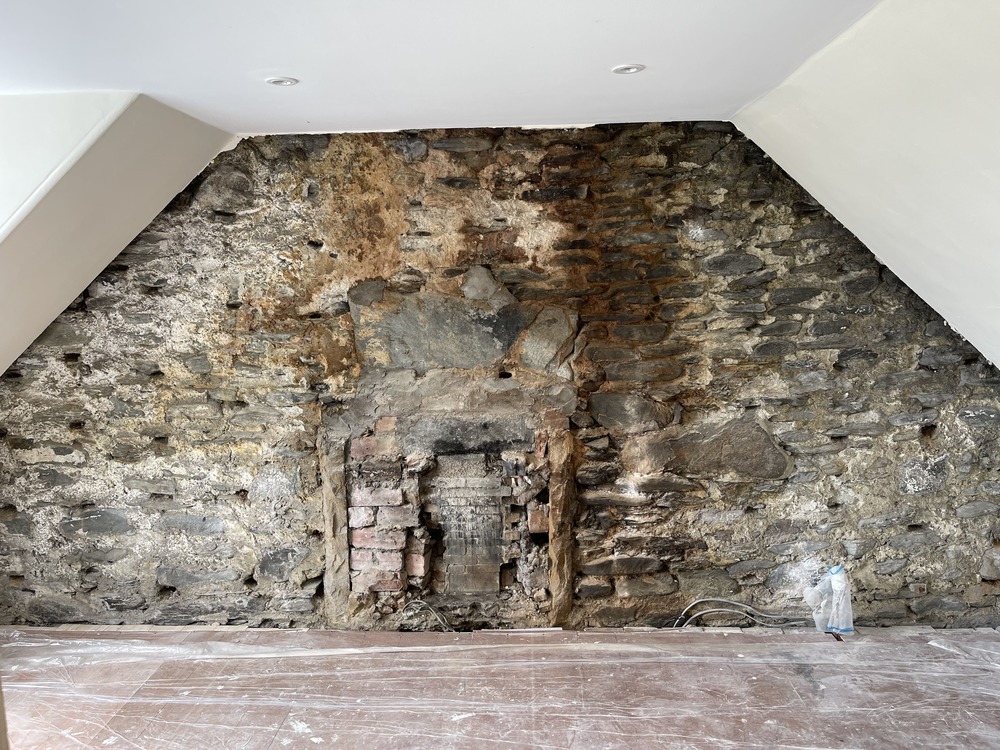 Bedroom wall stripped out