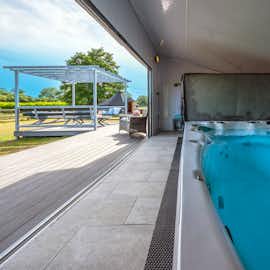 The swim spa is perfect for cooling off The swim spa is perfect for cooling off