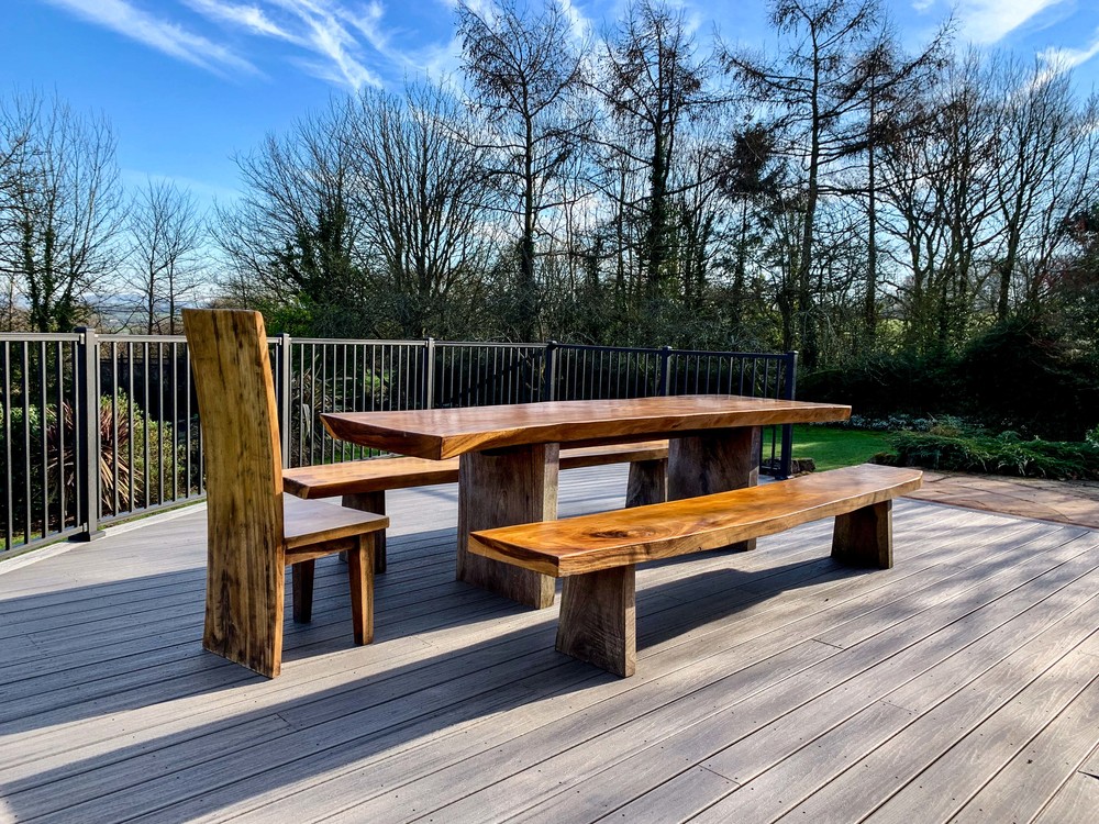 Giant's table on the new decking area