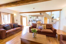 Whinchat Barns - Wagtail Corner has big leather sofas where you can put your feet up; watch TV, read to the kids, chat...