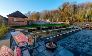Hesdin Hall - At the back of the house is the walled garden with a sunny terrace, pool, hot tub and sauna
