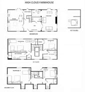 High Cloud Farm Floor Plan Large self  catering accommodation Monmouthshire www.bbhl.co.uk 