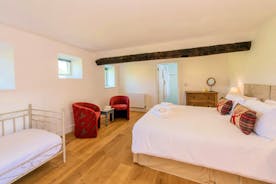 Pound Farm - Bedroom 8: Lovely and private, on the ground floor, with views over the fields