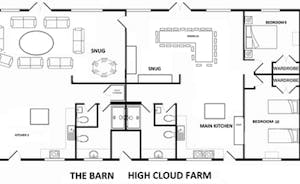 High Cloud Farm and Barn The Barn floor plan large self catering accommodation Monmouthshire www.bhhl.com