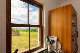 Picture perfect  window views across open felids High Cloud Farm & Barn holiday accommodation Wales www.bhhl.co.uk