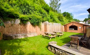 Private rear garden for socialising with friends and family with a covered  Hot Tub - www.bhhl.co.uk