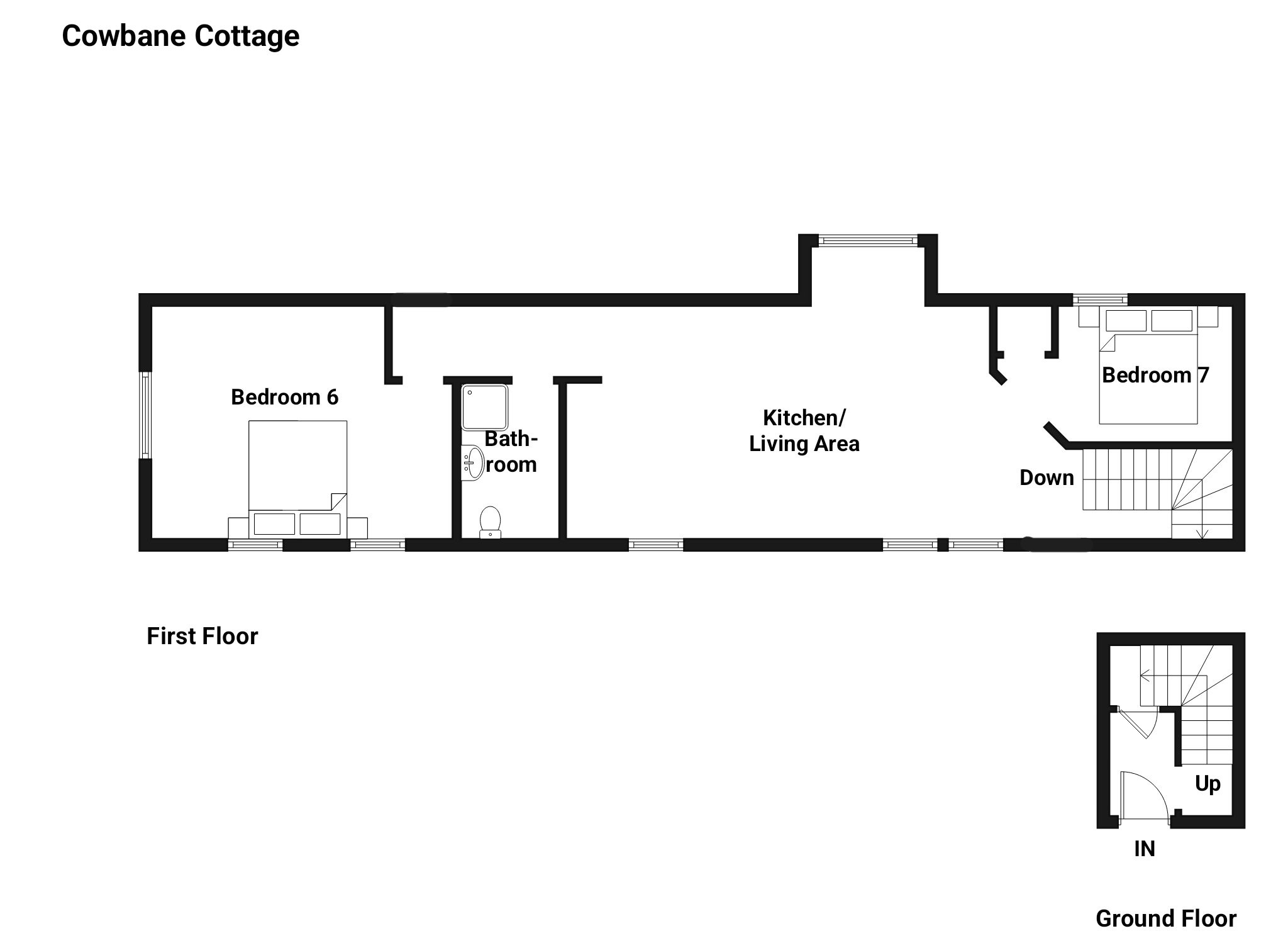 Cowslip Manor - Cowbane Cottage - Floor plans