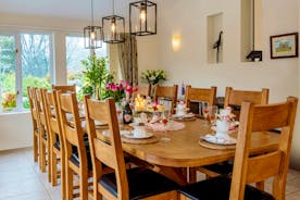 The Cottage Beyond: There's a long oak dining table that's just right for celebration feasts