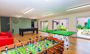 Showcasing the large games room at Orchard House  large holiday accommodation Monmouthshire www.bhhl.co.uk