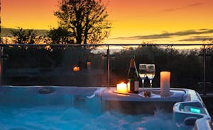 The hot tub at sunset