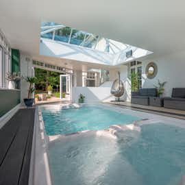 Sampford View - The indoor swim spa has doors that open onto the garden Sampford View - The indoor swim spa has doors that open onto the garden