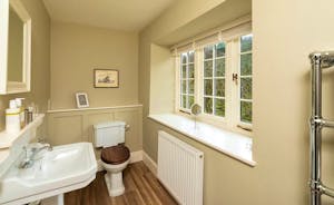 Pitsworthy: A loo with a view - over the garden and the steep wooded hillside