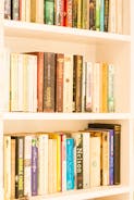 Well stocked bookshelves - something for everyone here
