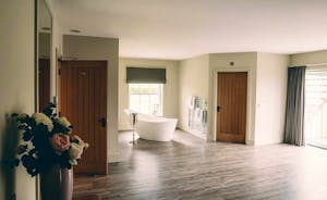 Inwood Farmhouse - Bedroom 5 (Sky Lane) has the luxury of a free standing bath