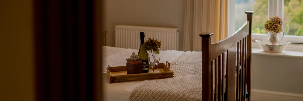 A tray of treats served in bed