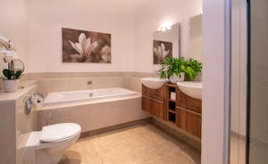 The Old Rectory - The Vernon Suite has a bathroom with a bath and separate shower