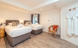 Shires - Bedroom 4: Super king or twin on the ground floor, with a fully accessible ensuite wet room