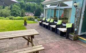 Plenty of outdoor seating for large groups at Wye Rapids House Symonds Yat  www.bhhl.co.uk