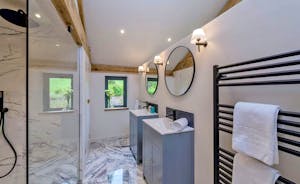 Otterhead House - Marble walls and floors in the shower room for Bedroom 1