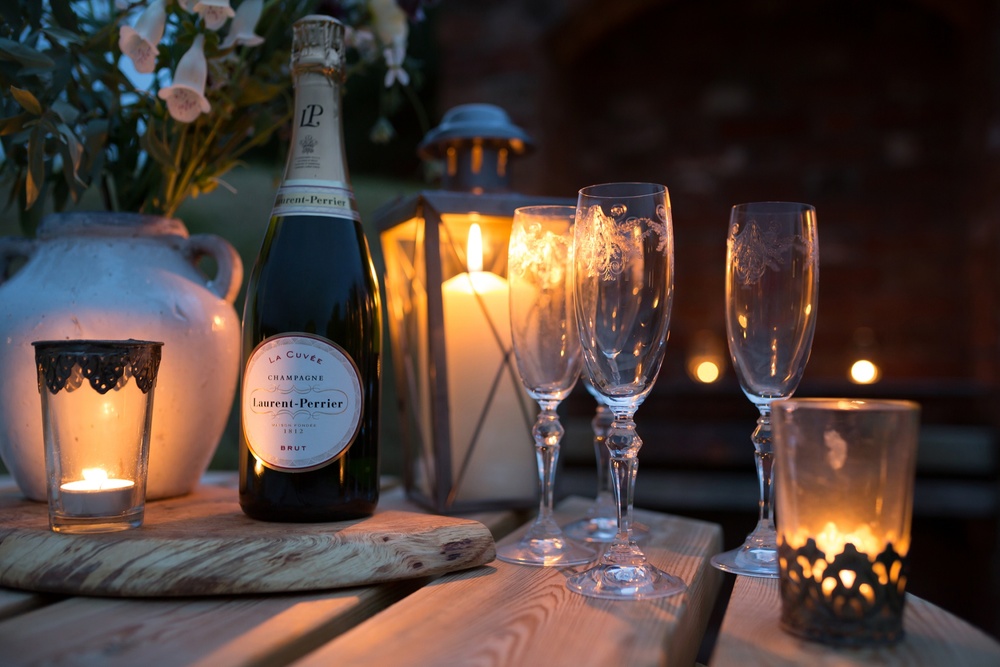 Candle lit champagne & bubbles