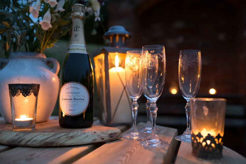 Candle lit champagne & bubbles