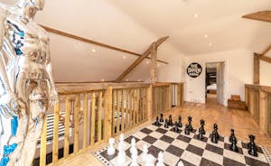 The Corn Crib - Upstairs a light flooded mezzanine with in-built giant chess