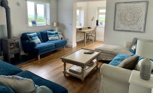 Living Room with Log Burner & Rural Views 