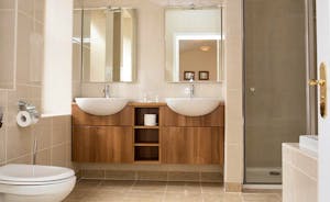 The Old Rectory - Chic modern styling in the Stannard Suite en suite bathroom, with a bath and separate shower