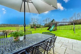Holemoor Stables: There are views over the Somerset countryside from the terrace