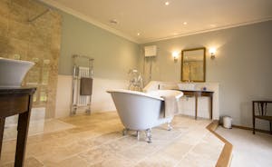 Bossington Hall - The Master Bedroom en suite boasts a gorgeous double ended, slipper bath