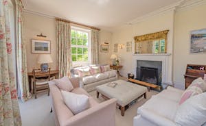 Asham House - A very elegant drawing room with views over the garden