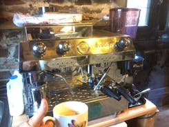 Barista coffees, teas and hot, cold fresh food served in the mill during Summer