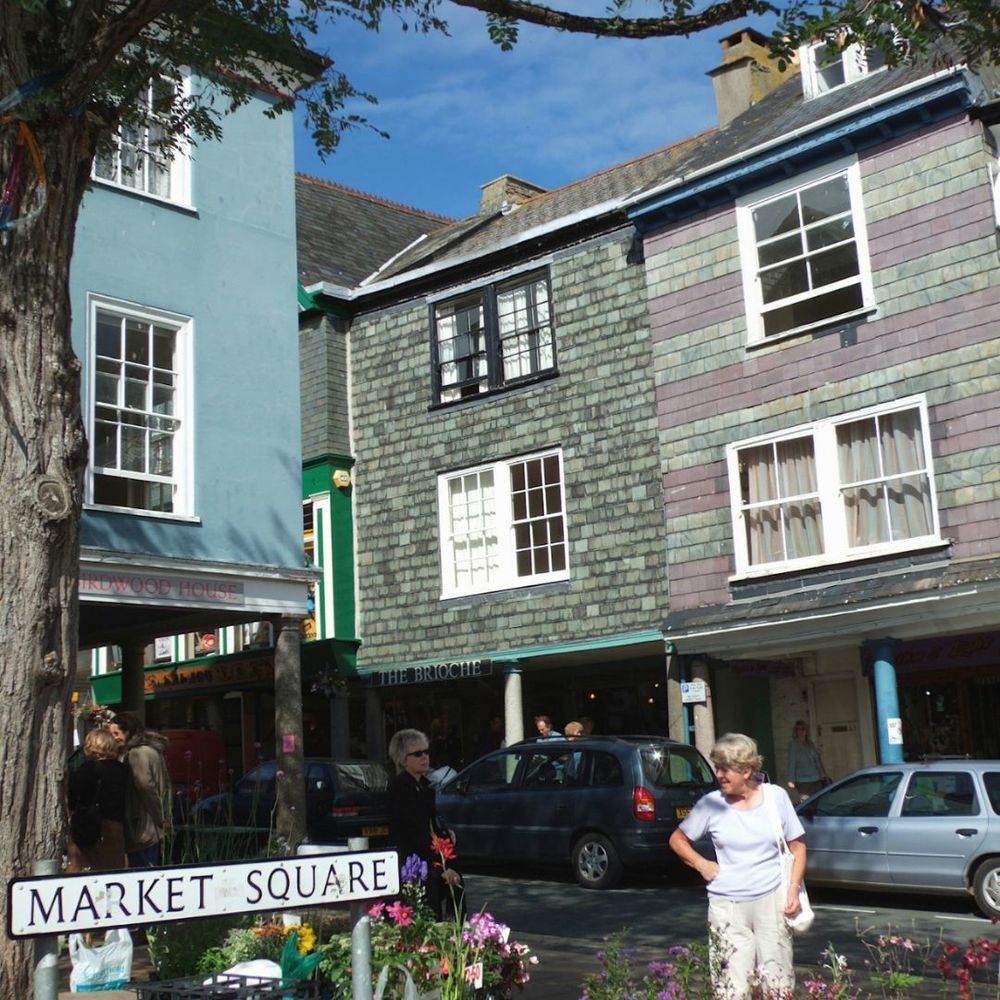 Shops in Market Square of Totnes