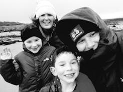 Chris and Family enjoying a bracing walk - St. Ninian's Bay, Isle of Bute