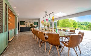 Duxhams - The dining room; a bar to one side, bi-fold doors to the other