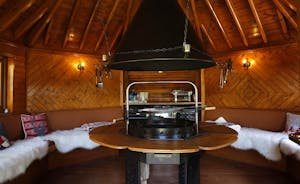 Hamble House - Inside the BBQ hut - cosy yet room for plenty