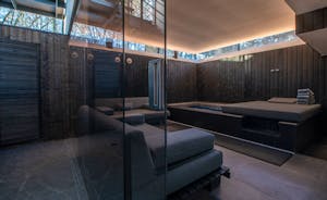 The Glass House: Relax in the Spa Room - there's a hot tub, sauna and chill-out zone