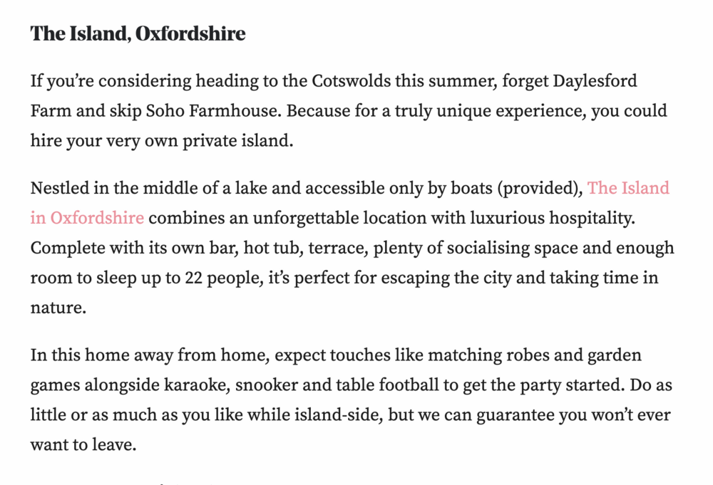 The Island in Oxfordshire feature in The Stylist Magazine