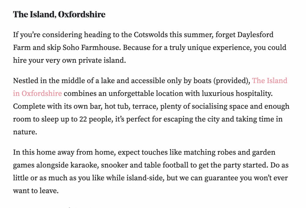 The Island in Oxfordshire feature in The Stylist Magazine